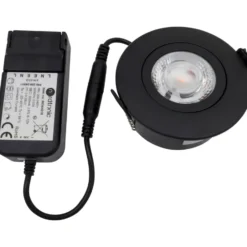 Nordtronic Low Profile Flexible indbygningsspot, driver, Ø7,5 cm, DTW, sort