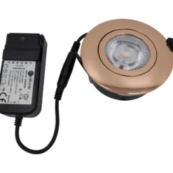 Nordtronic Low Profile Flexible indbygningsspot, driver, Ø8,3 cm, kobber, 3000K
