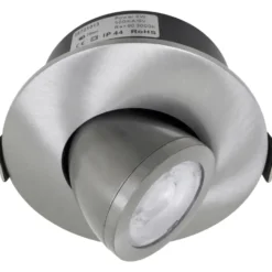 Nordtronic Low Profile Flexible indbygningsspot, kip, Ø7,5 cm, børstet alu, 3000K