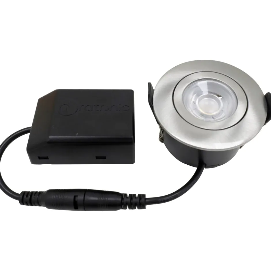 Nordtronic Low Profile Flexible indbygningsspot, Ø5,5 cm, børstet alu, 3000K