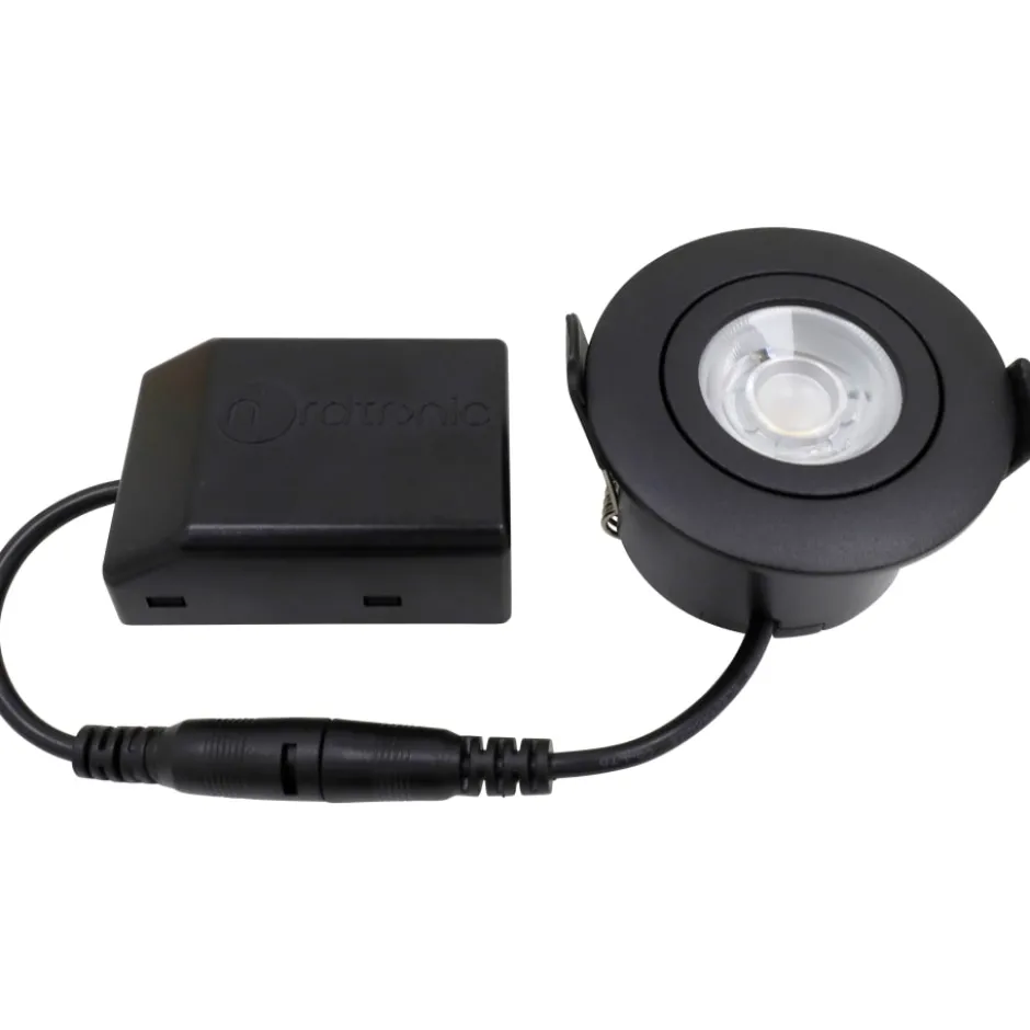Nordtronic Low Profile Flexible indbygningsspot, Ø5,5 cm, sort, 4000K