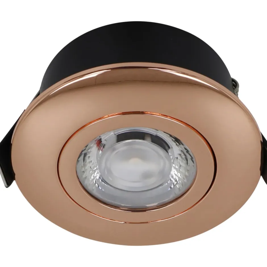 Nordtronic Low Profile Flexible indbygningsspot, Ø7,5 cm, DTW, kobber
