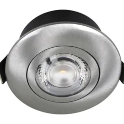 Nordtronic Low Profile Flexible indbygningsspot, Ø7,5 cm, børstet alu, 4000K