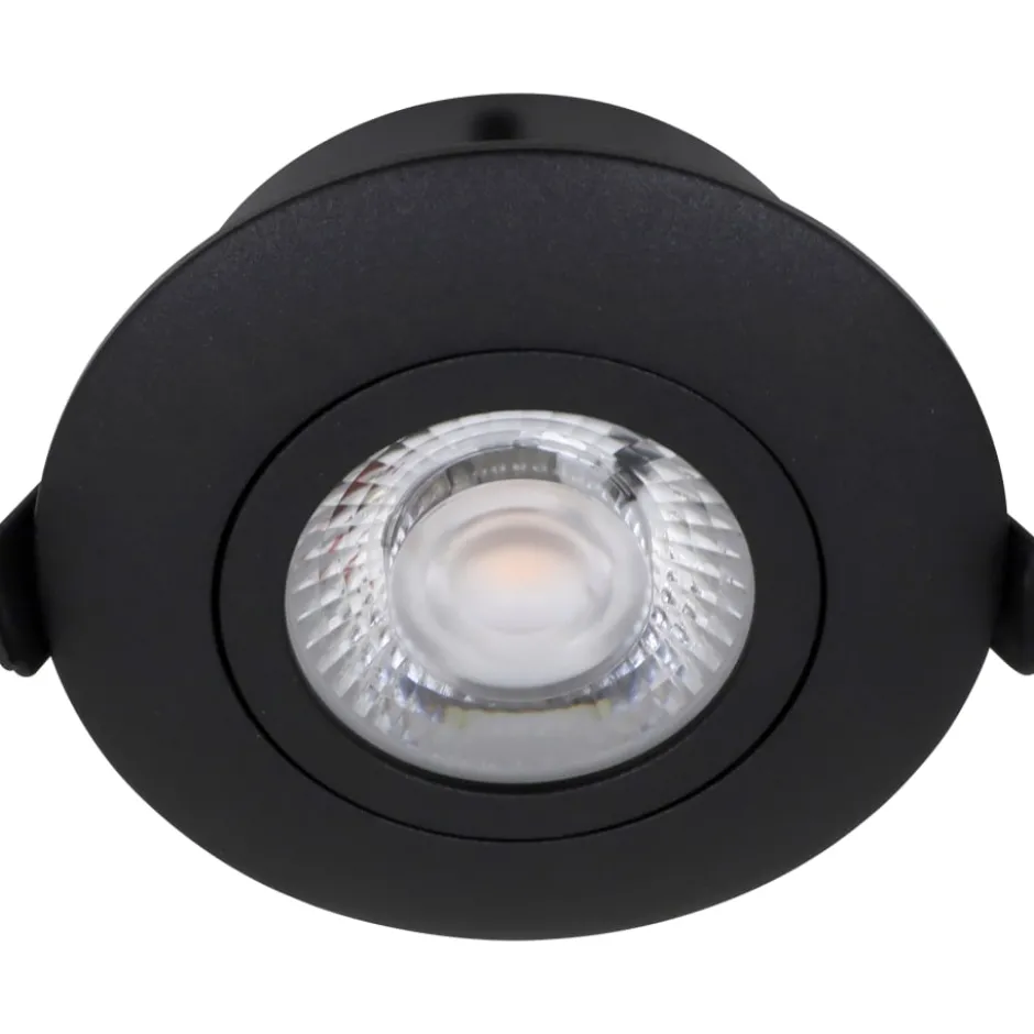 Nordtronic Low Profile Flexible indbygningsspot, Ø8,3 cm, DTW, sort