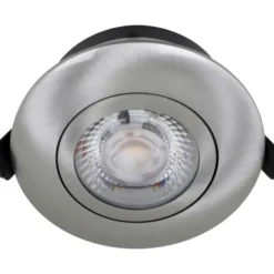 Nordtronic Low Profile Flexible indbygningsspot, Ø8,3 cm, børstet alu, 3000K