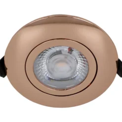 Nordtronic Low Profile Flexible indbygningsspot, Ø8,3 cm, kobber, 2700K