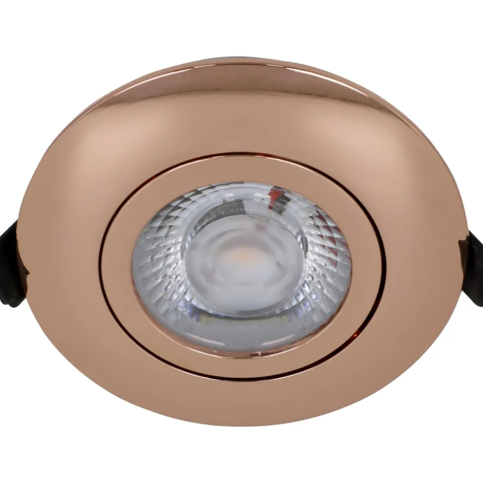 Nordtronic Low Profile Flexible indbygningsspot, Ø8,3 cm, kobber, 2700K