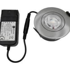 Nordtronic Low Profile Flexible udendørs indbygningsspot, driver, Ø7,5 cm, børstet alu, 4000K