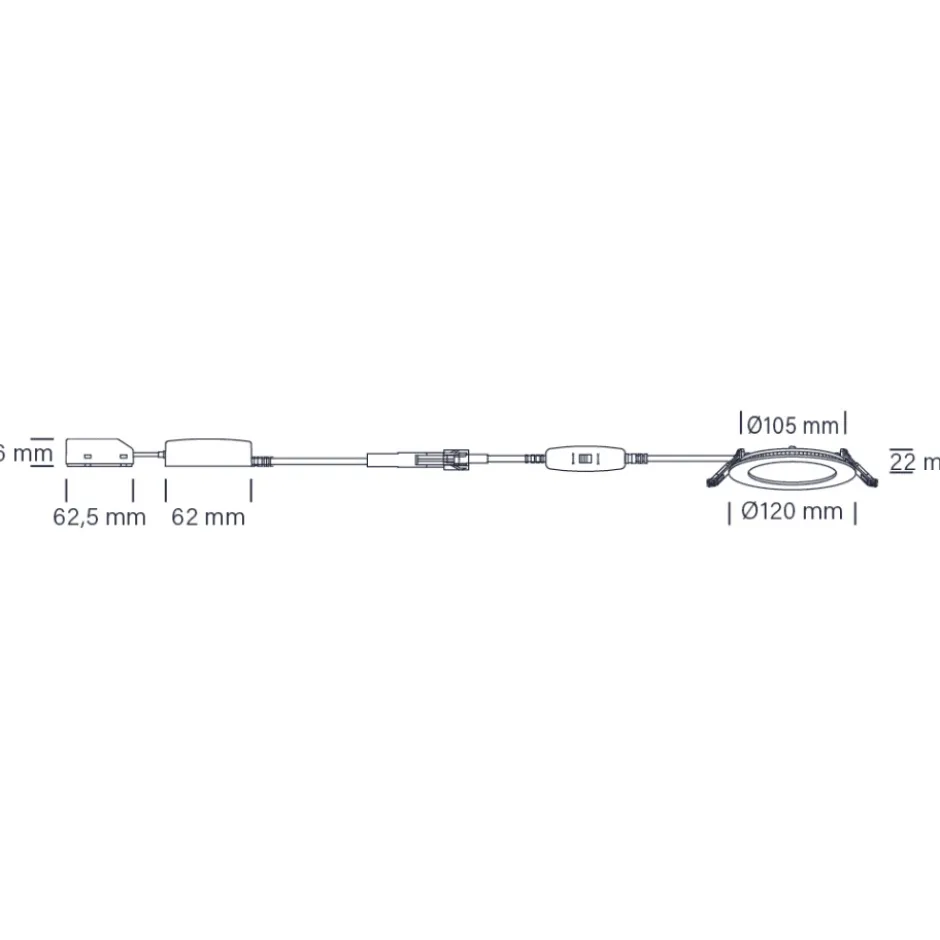Nordtronic Lucette G2 indbygningsspot, Ø12 cm