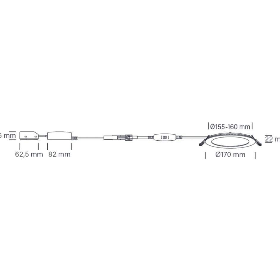 Nordtronic Lucette G2 indbygningsspot, Ø17 cm