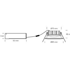 Nordtronic Velia Low Profile indbygningsspot, børstet alu, 4000K