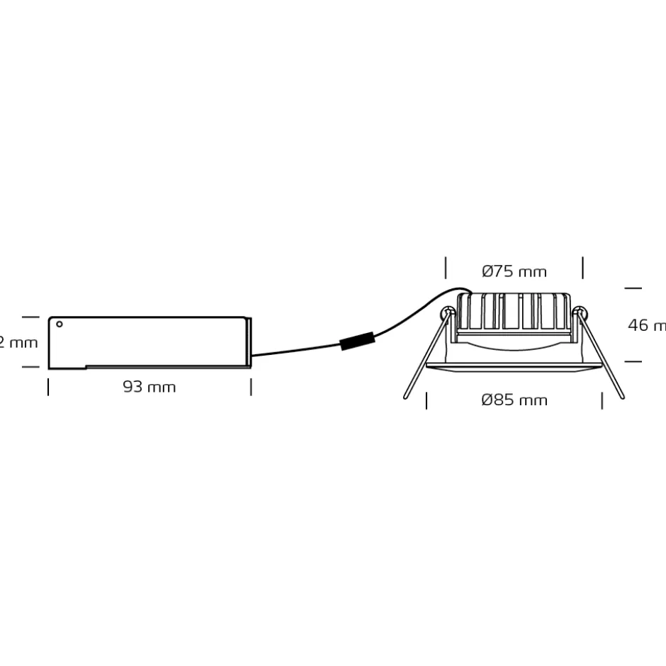 Nordtronic Velia Low Profile indbygningsspot, mat hvid, 3000K