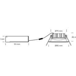 Nordtronic Velia Low Profile indbygningsspot, mat sort, 2700K