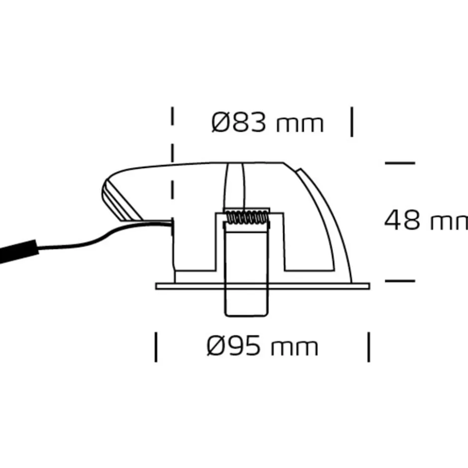 Nordtronic Velia Pro Large indbygningsspot, 1800-3000K, hvid
