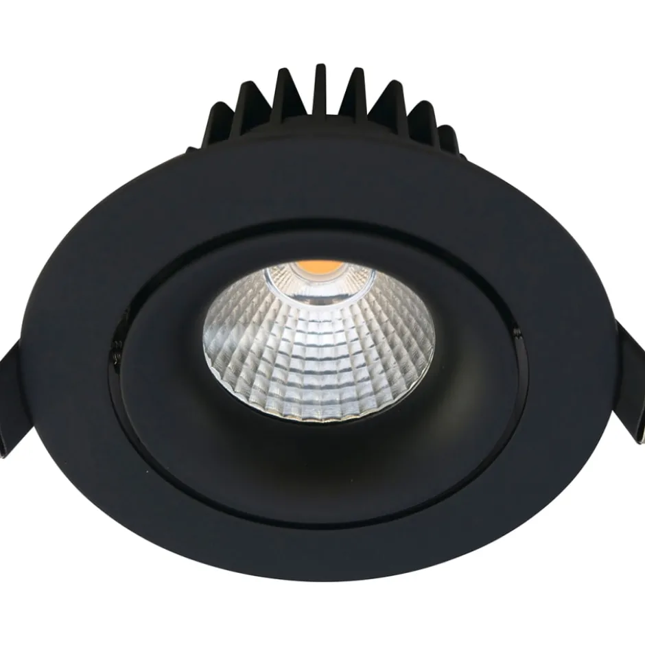 Nordtronic Velia Tilt indbygningsspot, rund, mat sort, 2700K