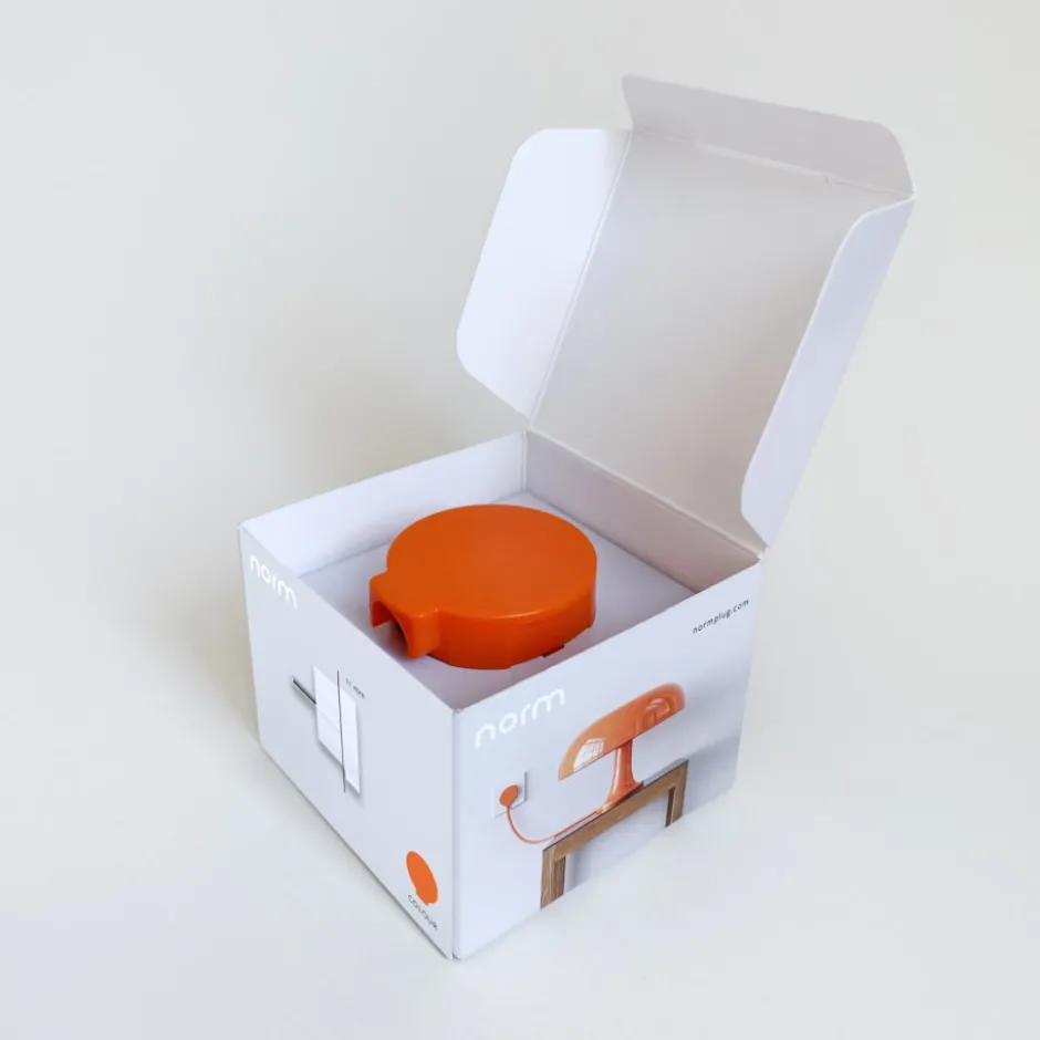 Norm F stikprop, schuko, med jord, orange