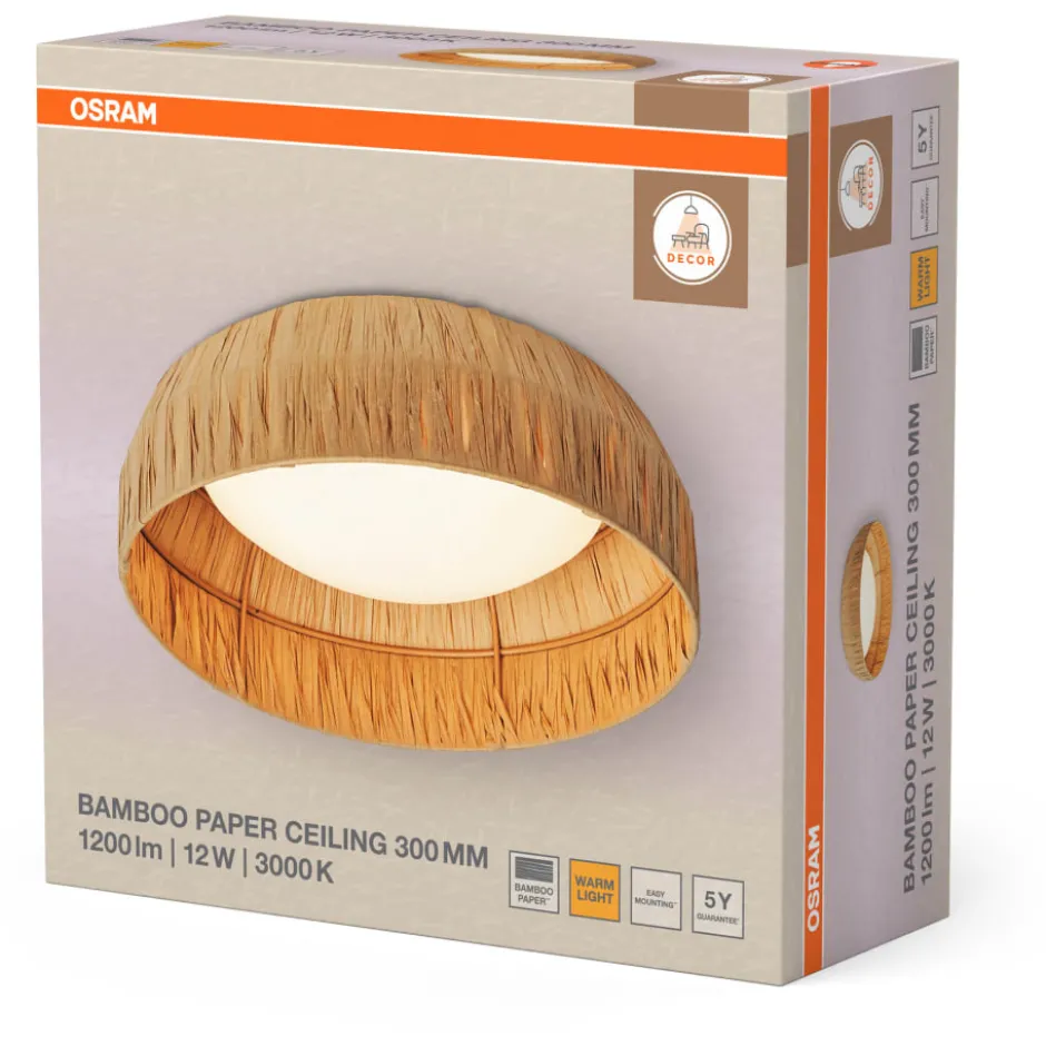 Osram Decor Bamboo Paper loftlampe, Ø30 cm