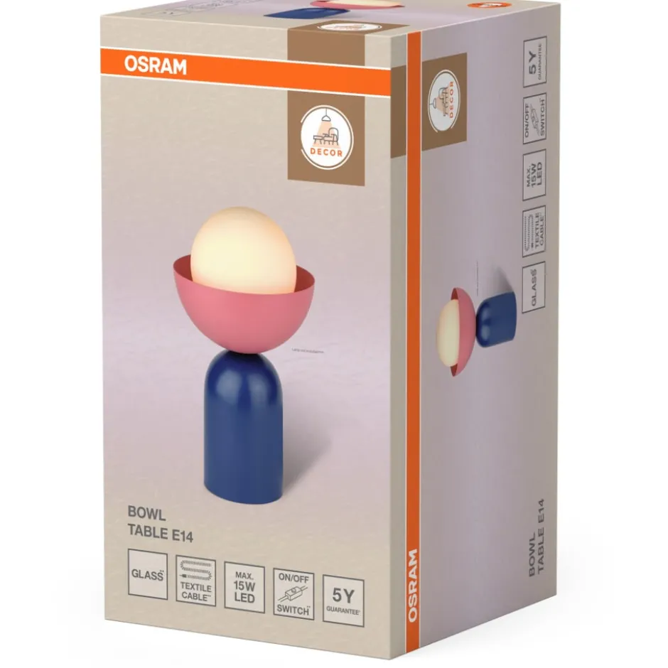 Osram Decor Bowl bordlampe, blå/rosa