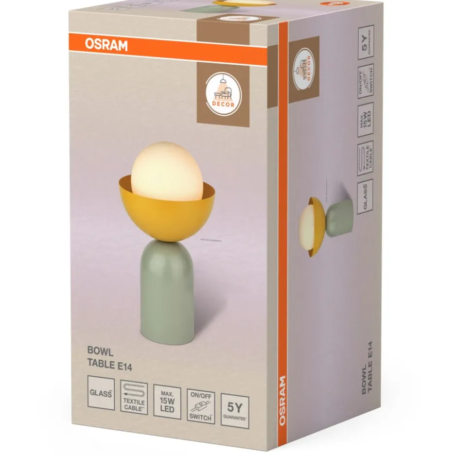 Osram Decor Bowl bordlampe, grøn/gul