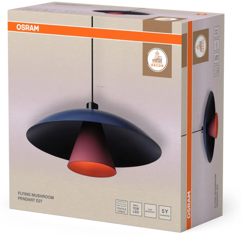 Osram Decor Flying Mushroom pendel, blå/rosa