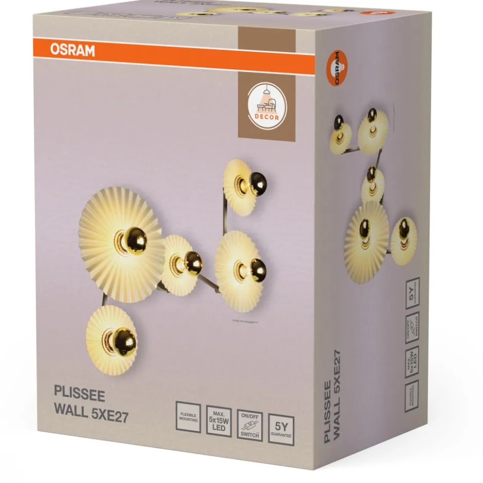 Osram Decor Plissee væglampe, beige