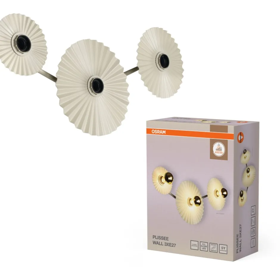 Osram Decor Plissee væglampe, beige