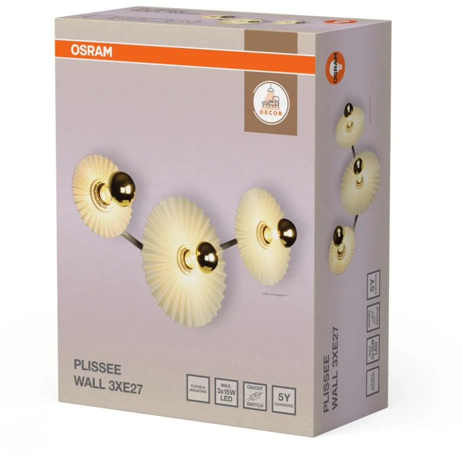Osram Decor Plissee væglampe, beige