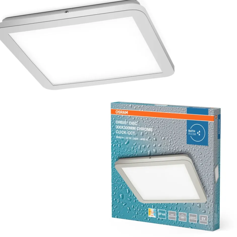 Osram Orbis Disc loftlampe, 3000-4000K, 22W, krom
