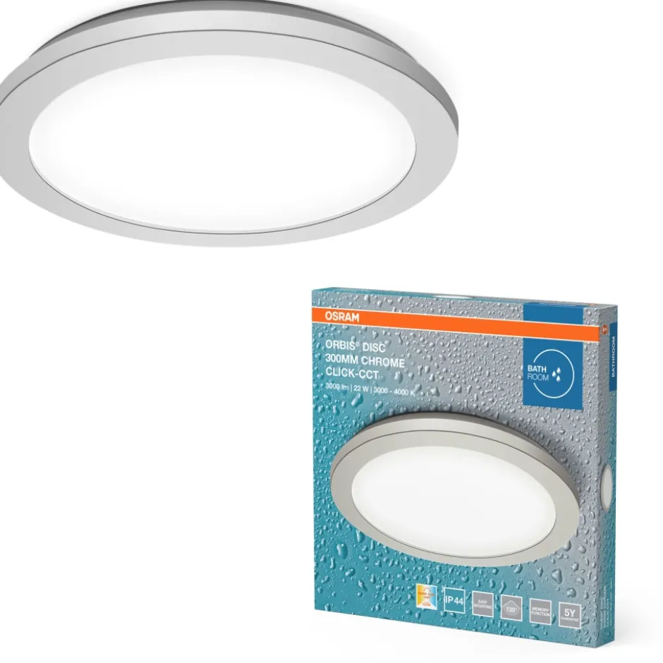 Osram Orbis Disc plafond, 3000-4000K, 22W, krom