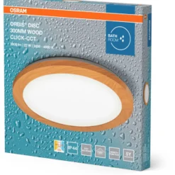 Osram Orbis Disc plafond, 3000-4000K, 22W, træ