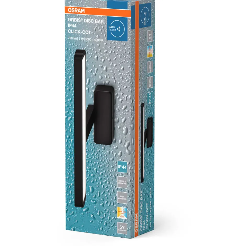 Osram Orbis Disc spejllampe, 3000-4000K, sort