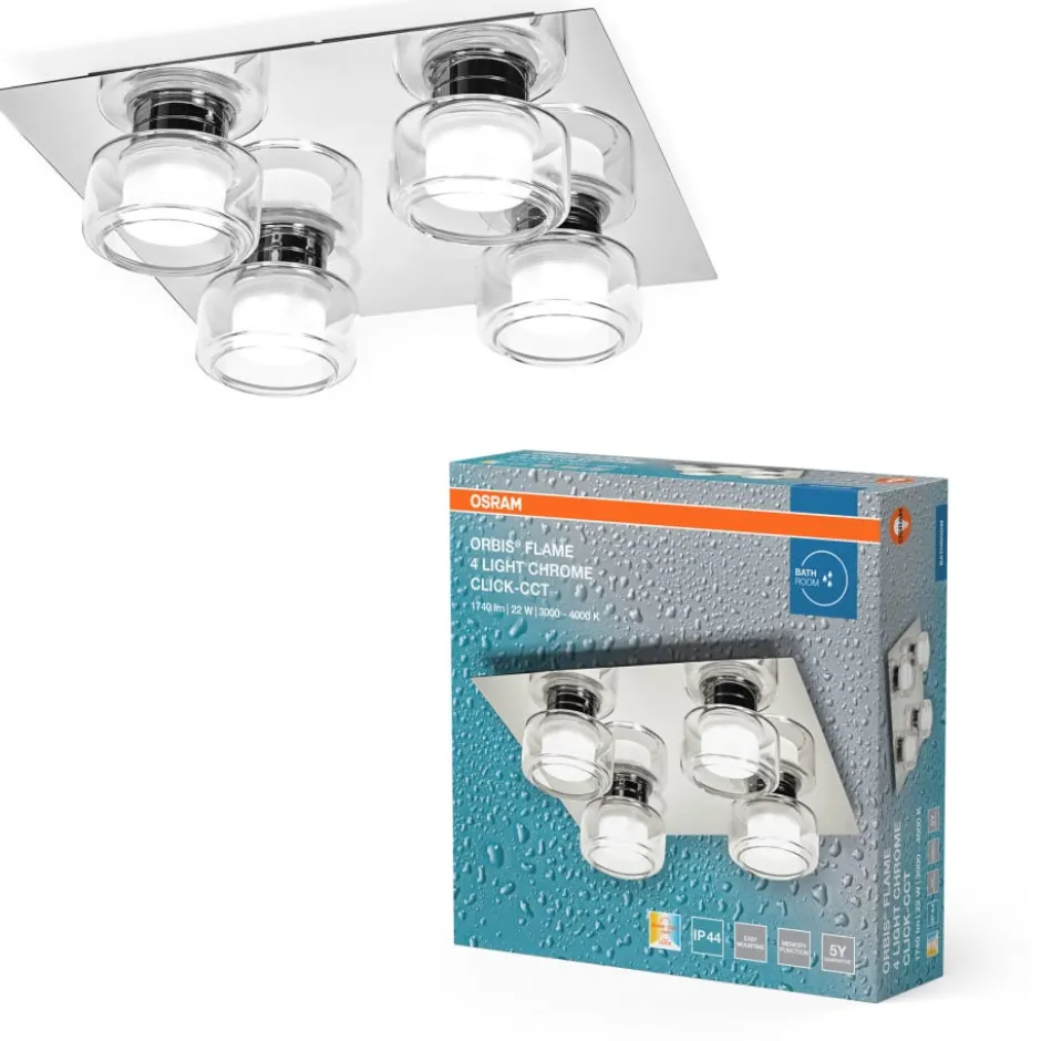 Osram Orbis Flame loftlampe, 3000-4000K, krom