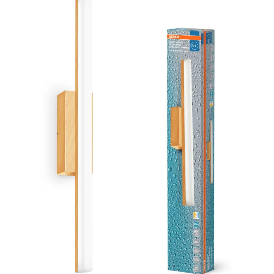 Osram Orbis spejllampe, 3000-4000K, træ