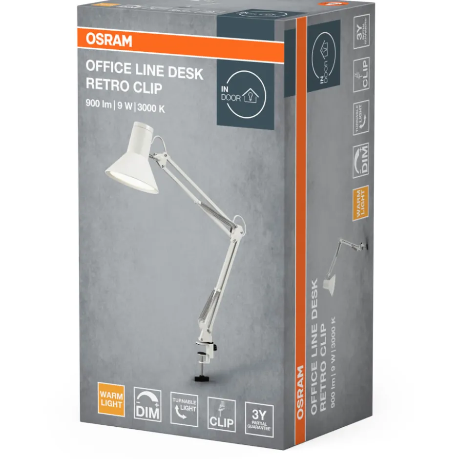 Osram Retro Clip klemmelampe, hvid