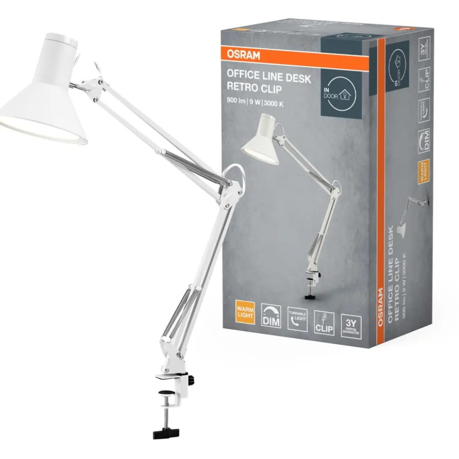 Osram Retro Clip klemmelampe, hvid