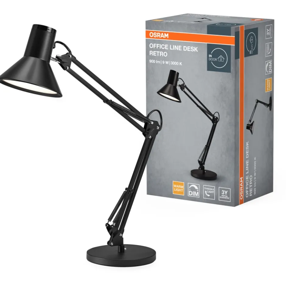 Osram Retro skrivebordslampe, sort