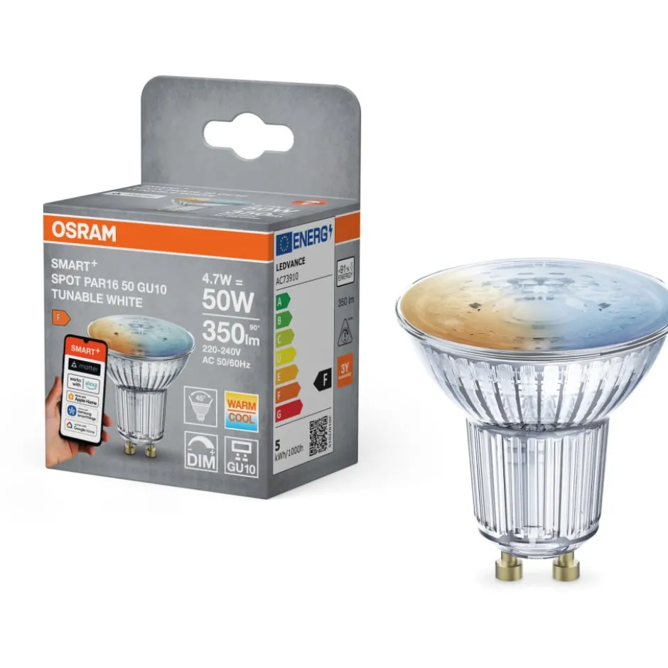 Osram Smart+ Wifi GU10 spotpære, 2700K-6500K, 4,7W