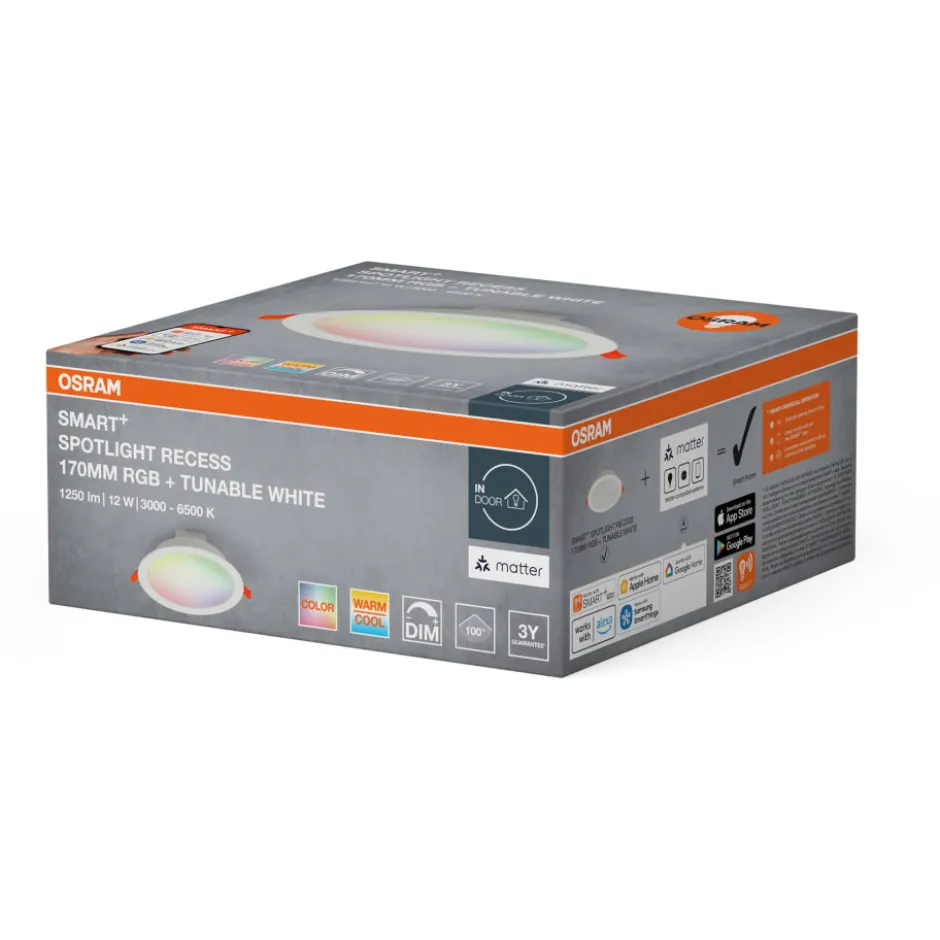 Osram Smart+ Wifi indbygningsspot, farveskift, Ø17 cm