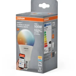 Osram Smart+ Wifi Matter E27 standardpære, 2700K-6500K, 14W