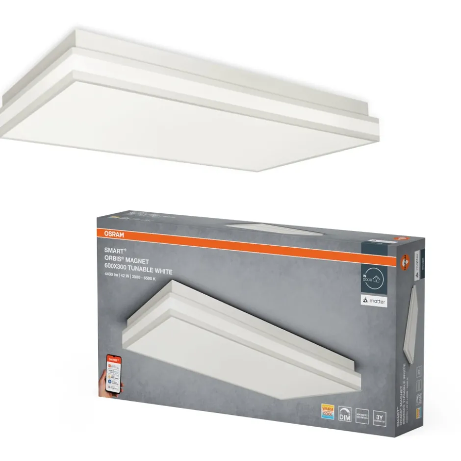 Osram Smart+ Wifi Orbis Magnet plafond, justerbar hvid, 60x30 cm, hvid