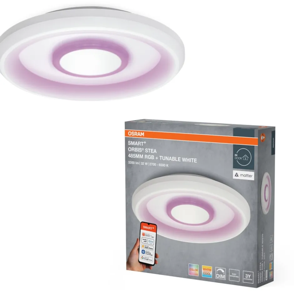 Osram Smart+ Wifi Orbis Stea plafond, farveskift, Ø48,5 cm