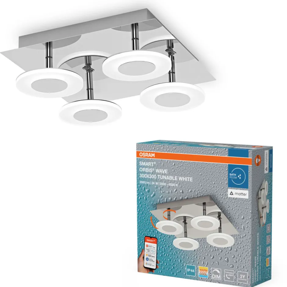 Osram Smart+ Wifi Orbis Wave spotlampe, justerbar hvid, krom