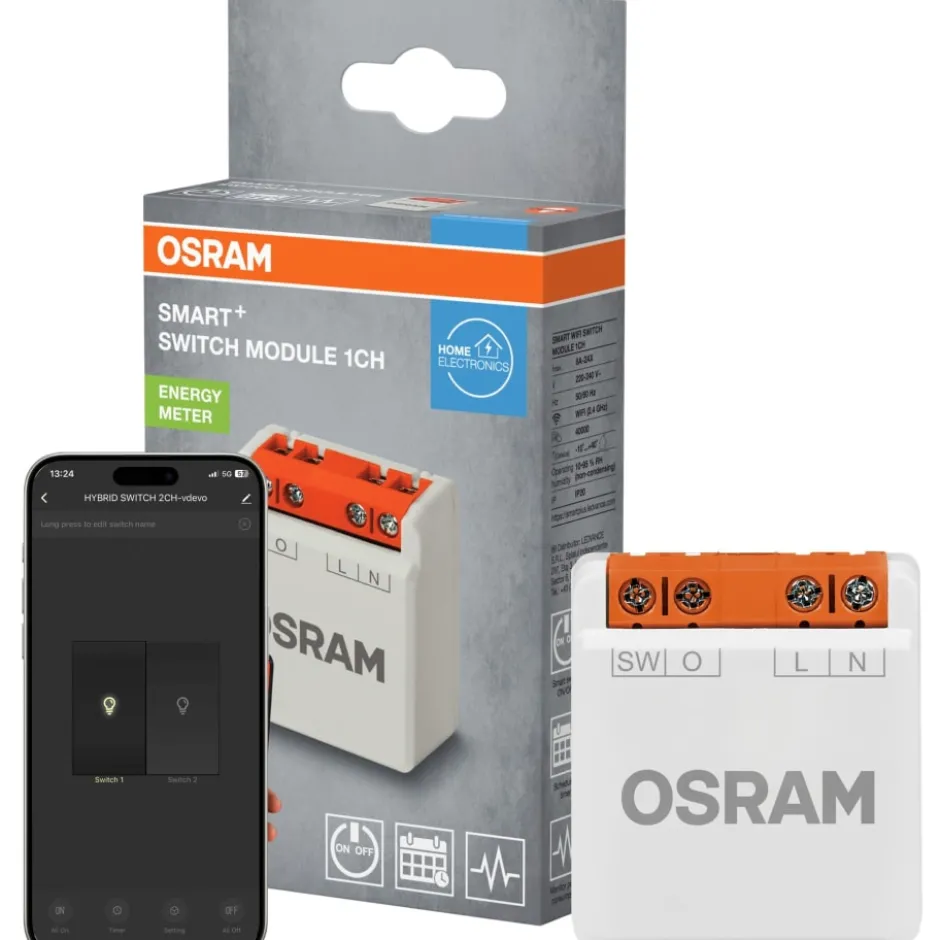 Osram Smart+ Wifi relæ til vægafbryder, 1-knap