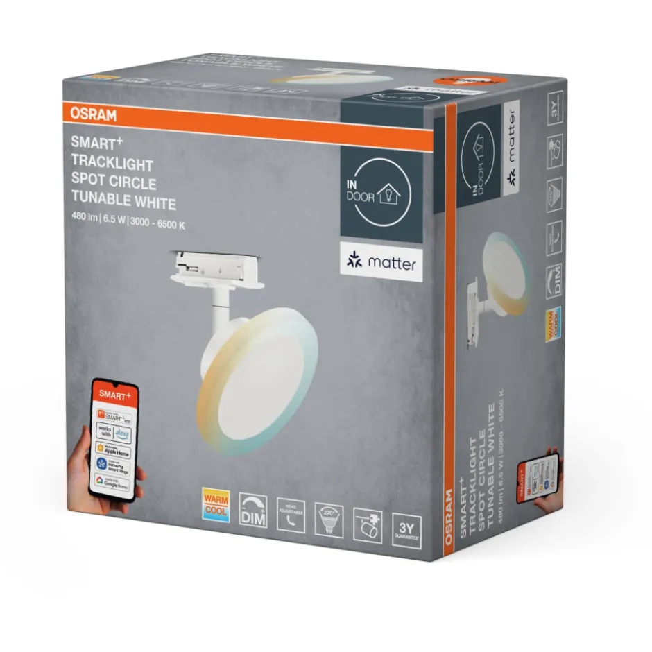 Osram Smart+ Wifi Tracklight Circle skinnespot, justerbar hvid, hvid
