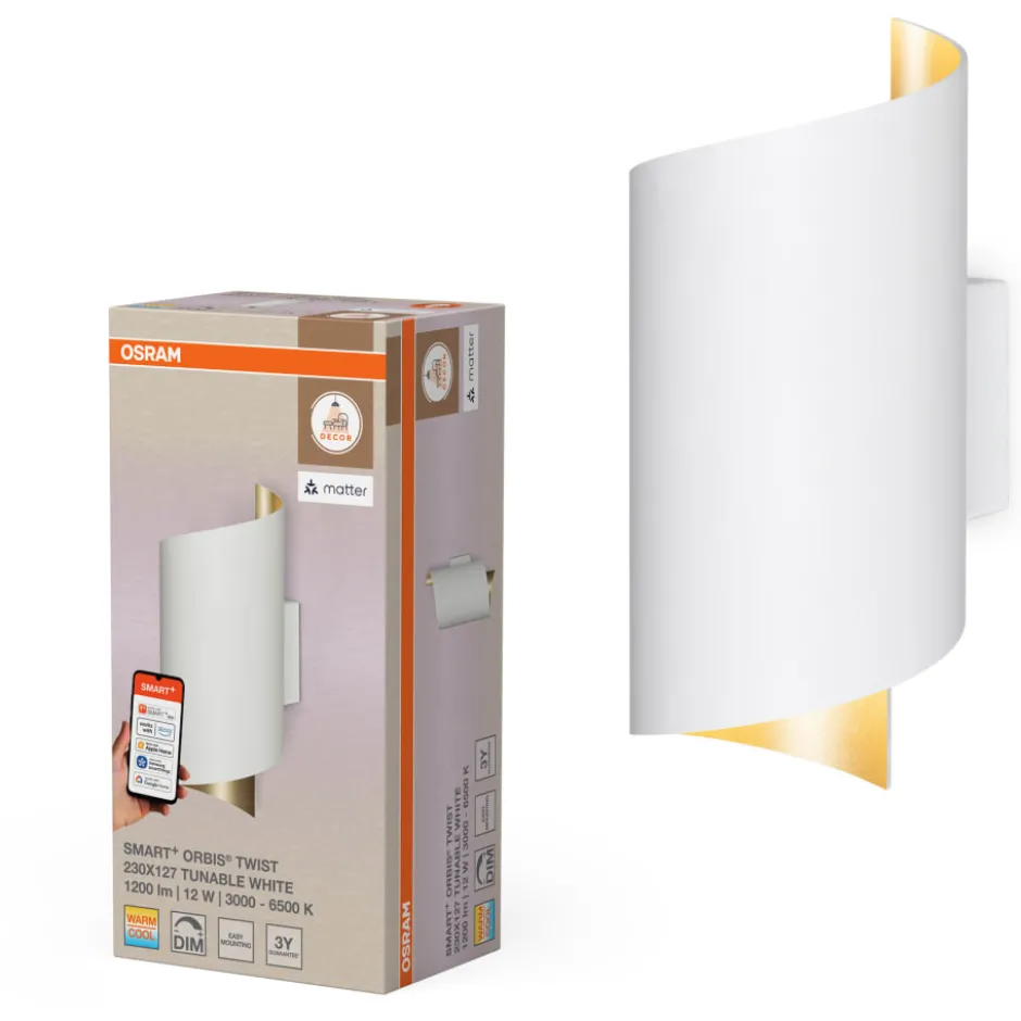 Osram Smart+ Wifi Twist væglampe, justerbar hvid, hvid