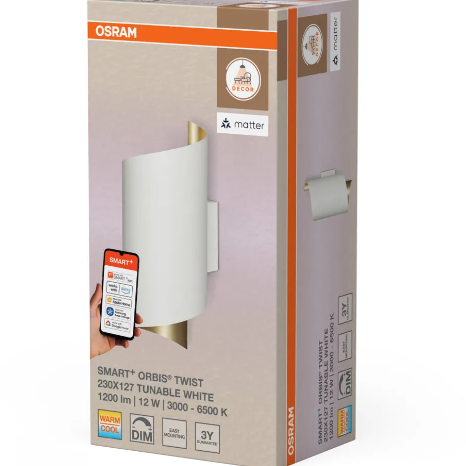Osram Smart+ Wifi Twist væglampe, justerbar hvid, hvid