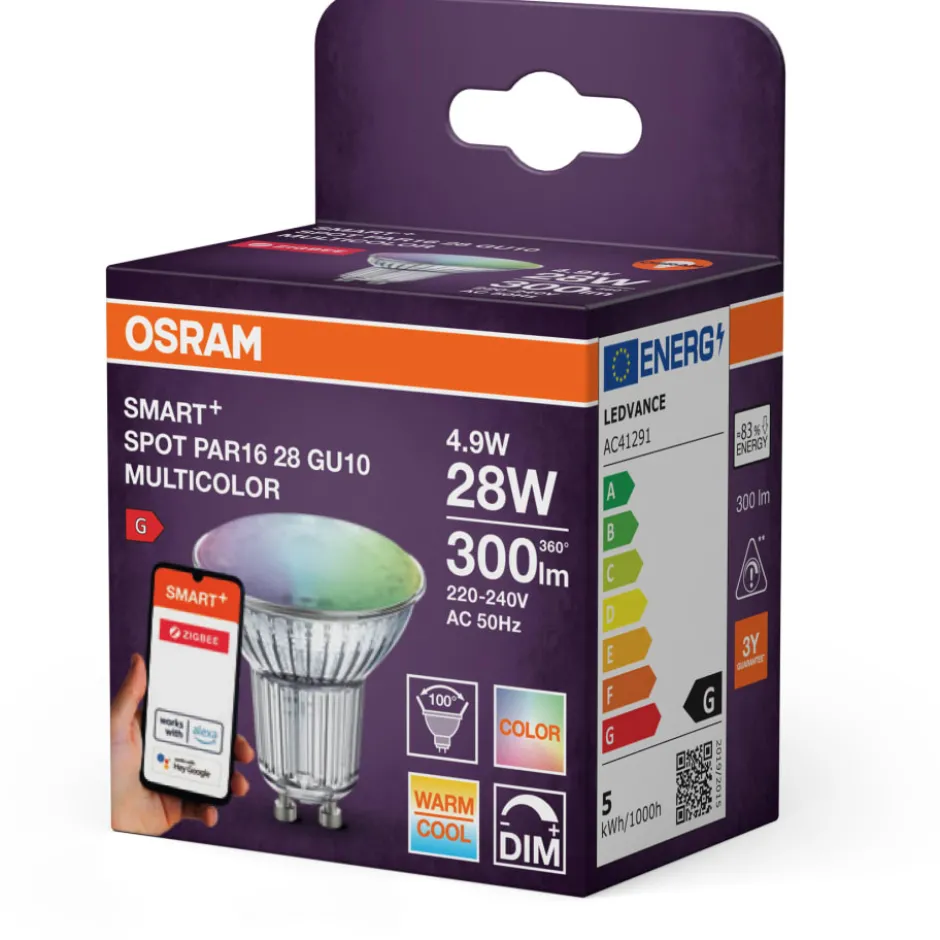 Osram Smart+ Zigbee GU10 spotpære, farveskift, 4,9W