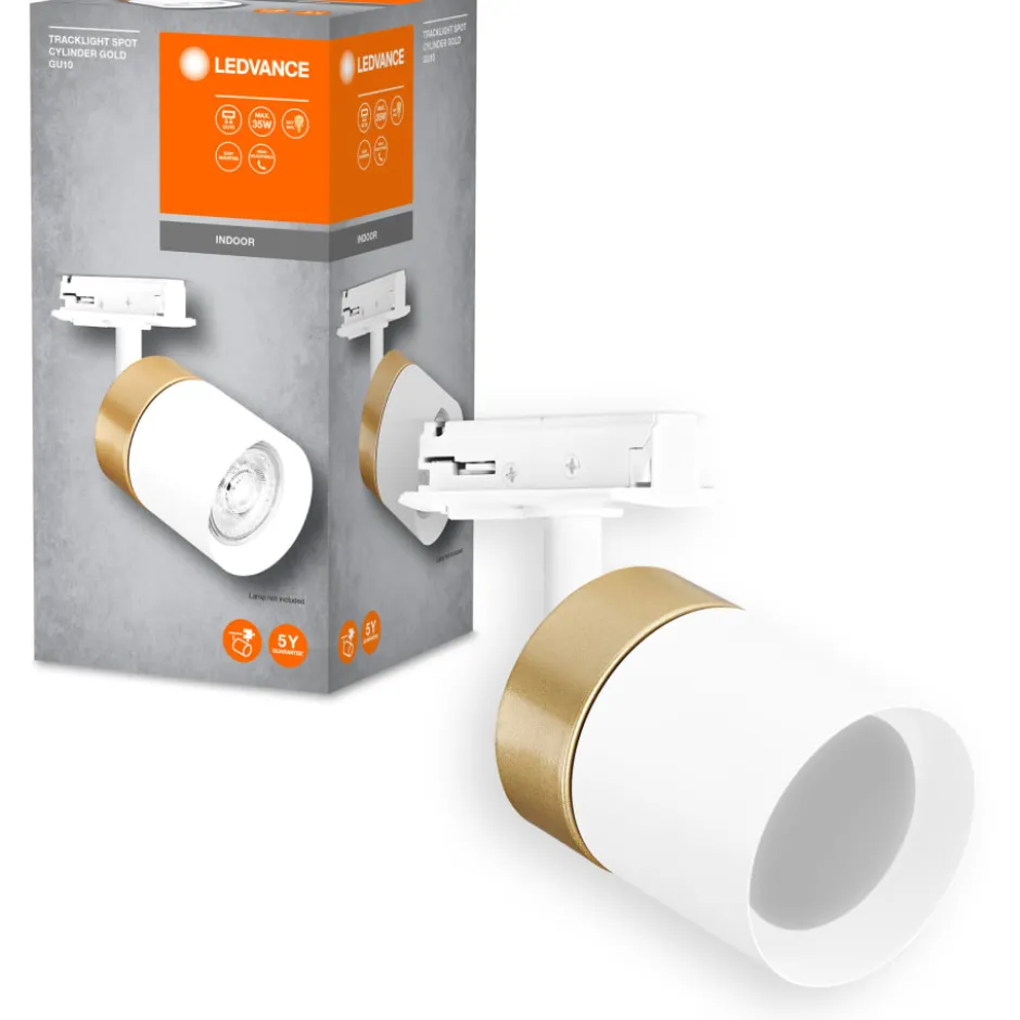 Osram Tracklight 1F Cylinder skinnespot, guld/hvid