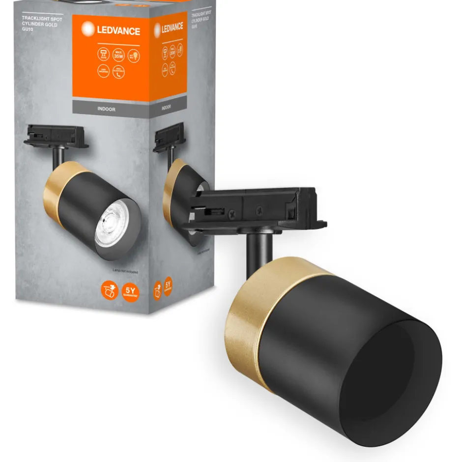 Osram Tracklight 1F Cylinder skinnespot, guld/sort