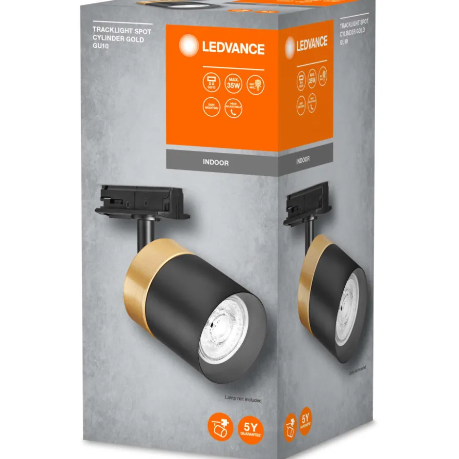 Osram Tracklight 1F Cylinder skinnespot, guld/sort